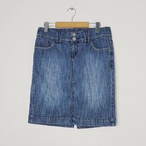 Insider Womens Blue Cotton Pockets Premium Denim Summer Knee Length Skirt Size 5